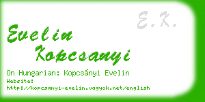 evelin kopcsanyi business card