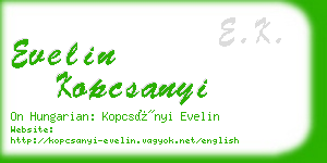 evelin kopcsanyi business card
